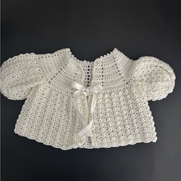 Handmade Crochet Baby Blanket and Sweater Set - Picture 2 of 9